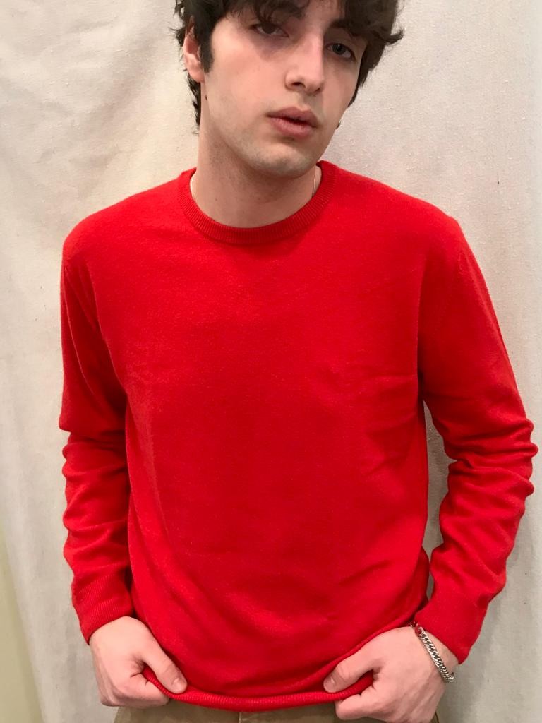 Maglia Girocollo lana e cashmere made in Italy Rosso