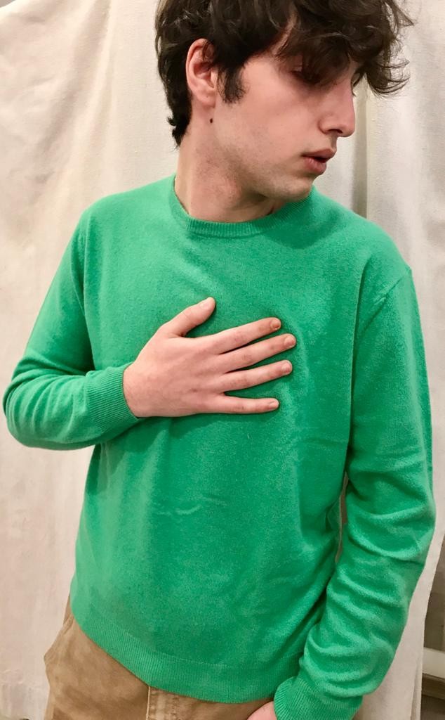 Maglia Girocollo lana e cashmere made in Italy Verde