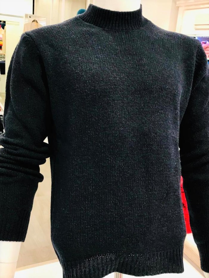 Maglia Lupetto in pura lana, qualità superiore, made in Italy Blu