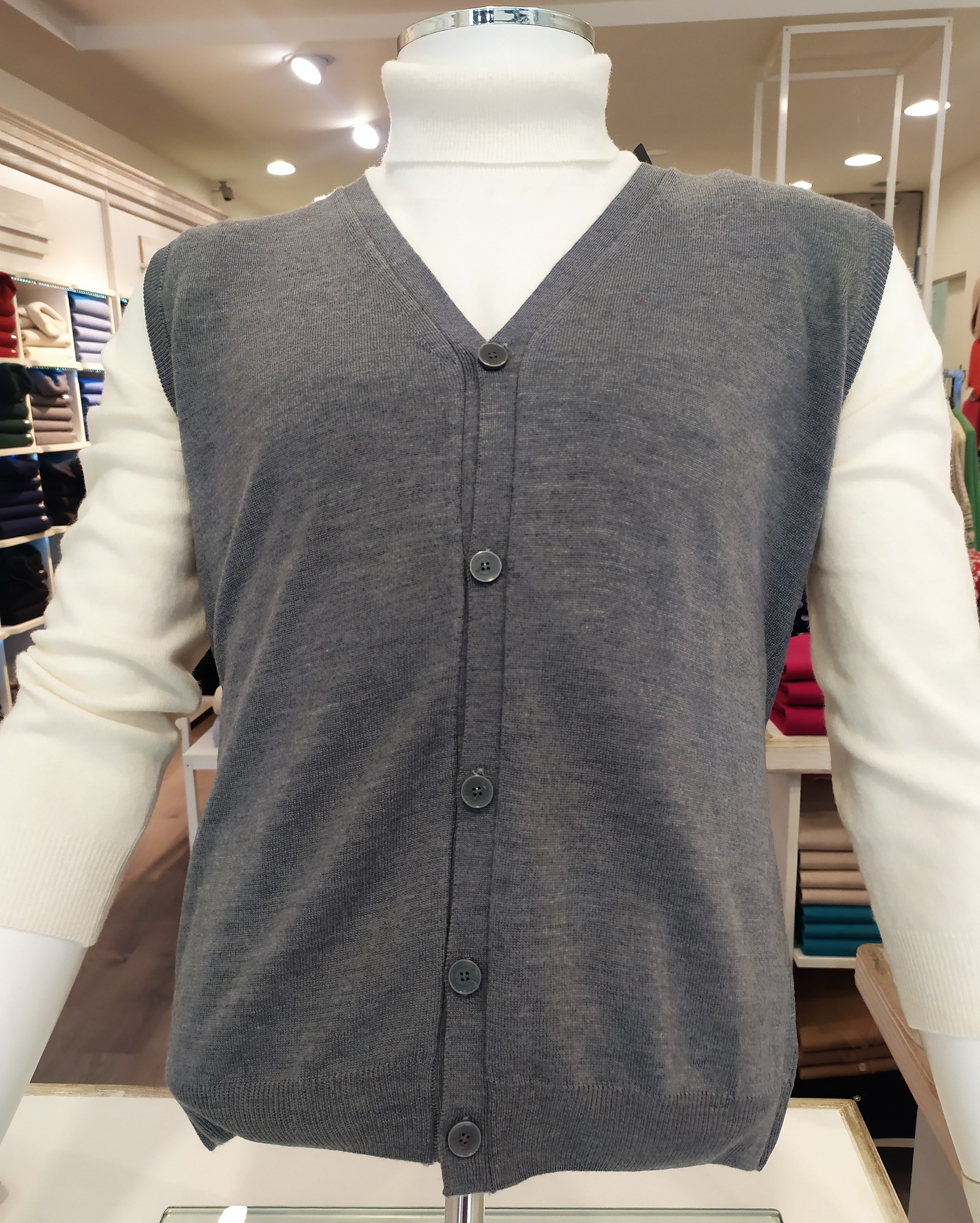 Gilet in pura lana merinos 