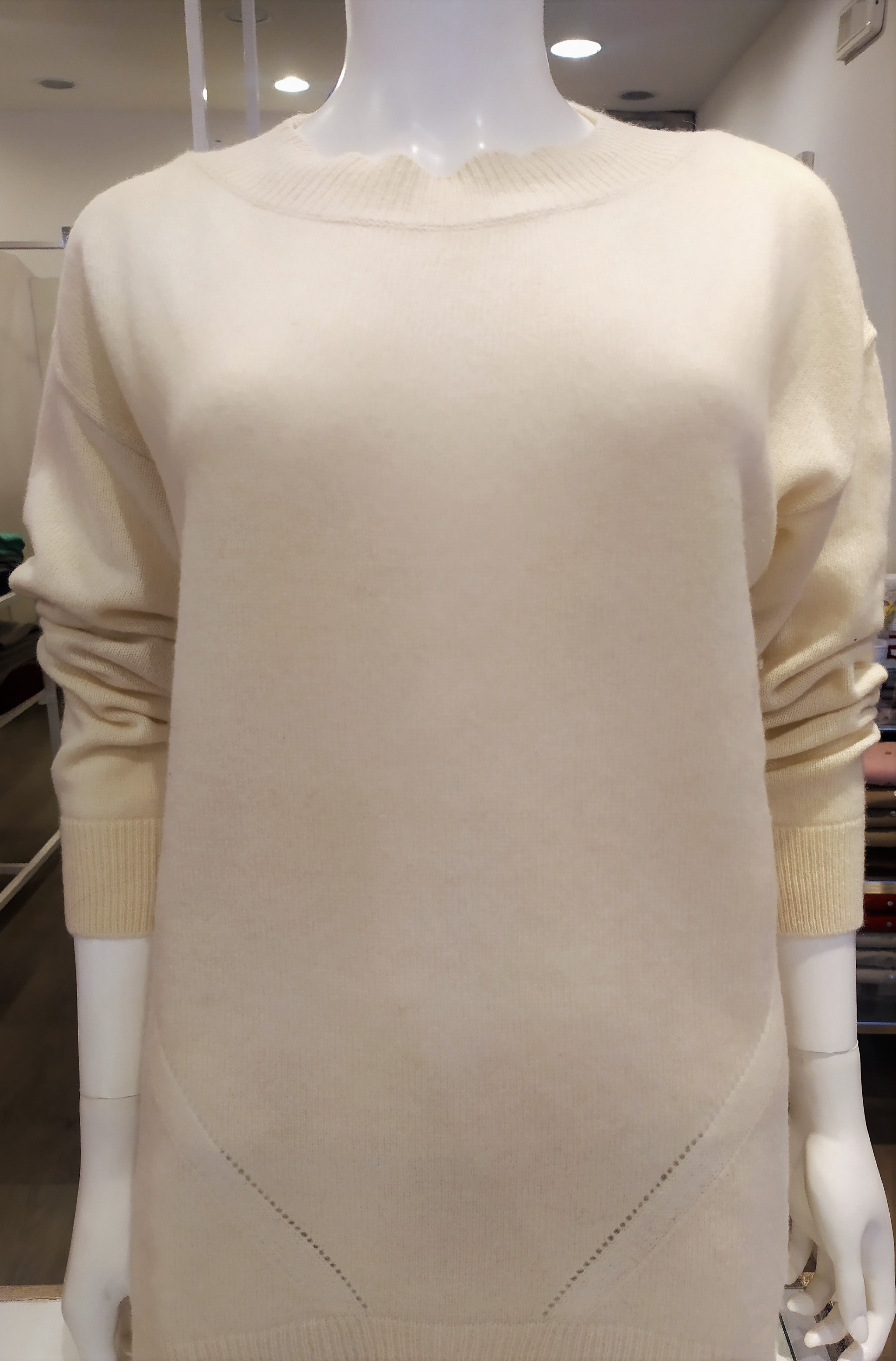 Maglia over puro cashmere Bianco