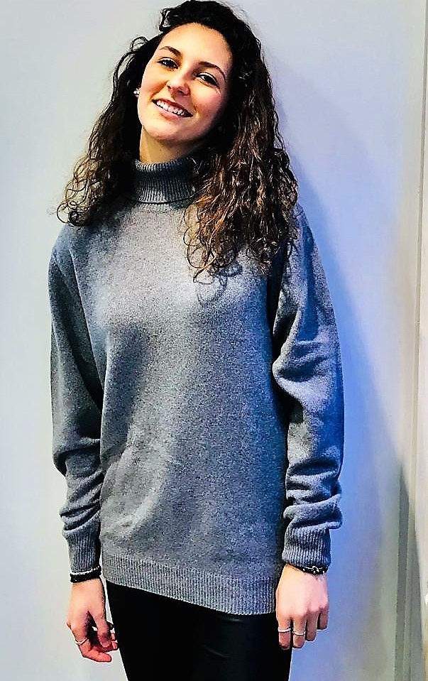 Maglia Dolcevita Over puro cashmere toscano Grigia