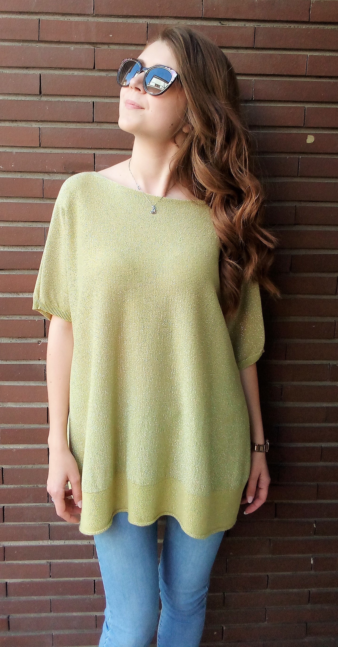 T-shirt Moon Over size Taglia grande Verde