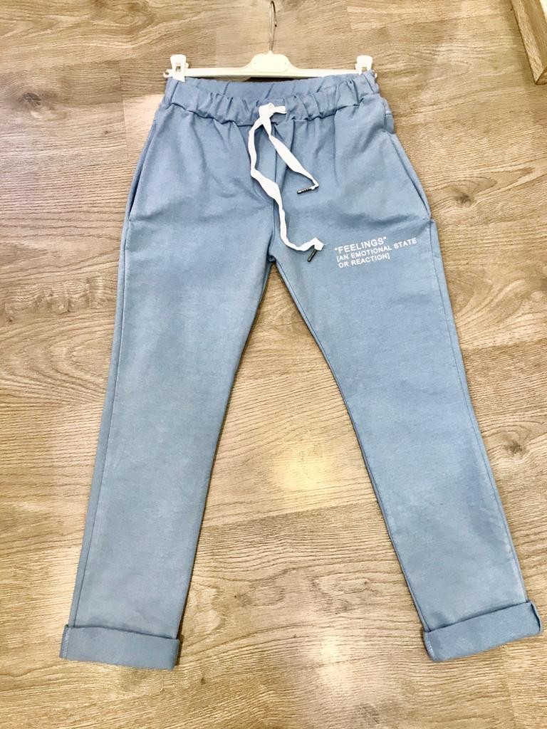 1.Pantalone Tuta "Feelings" Azzurro