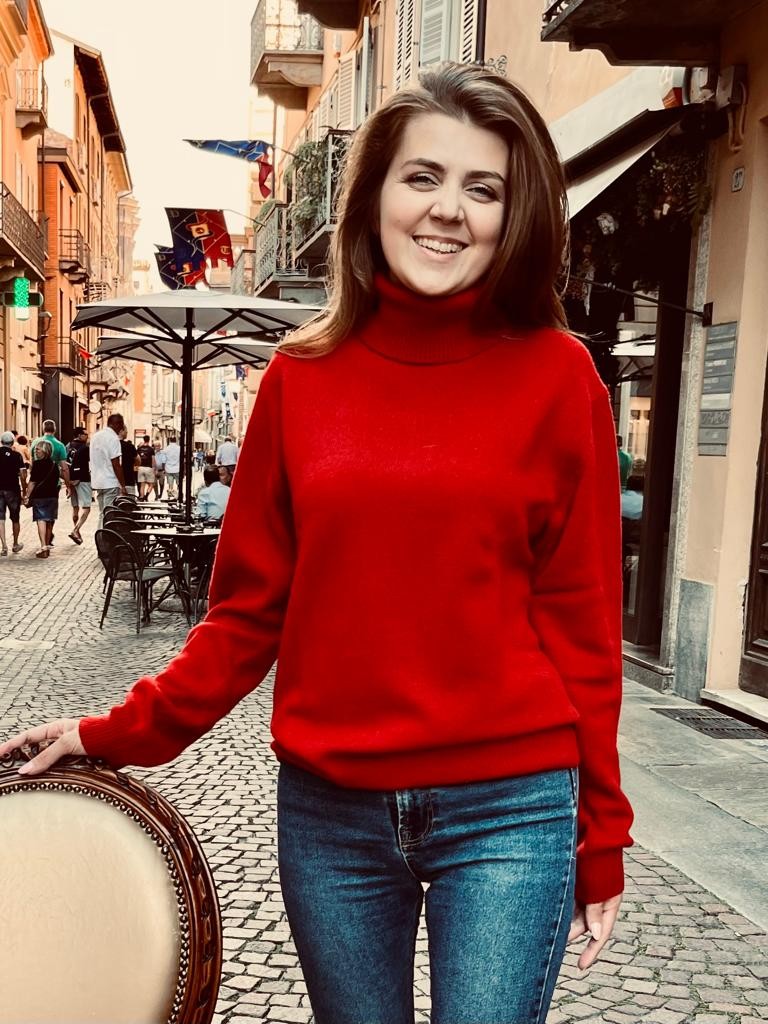 Maglia Lana e Cachemire Dolcevita Rosso